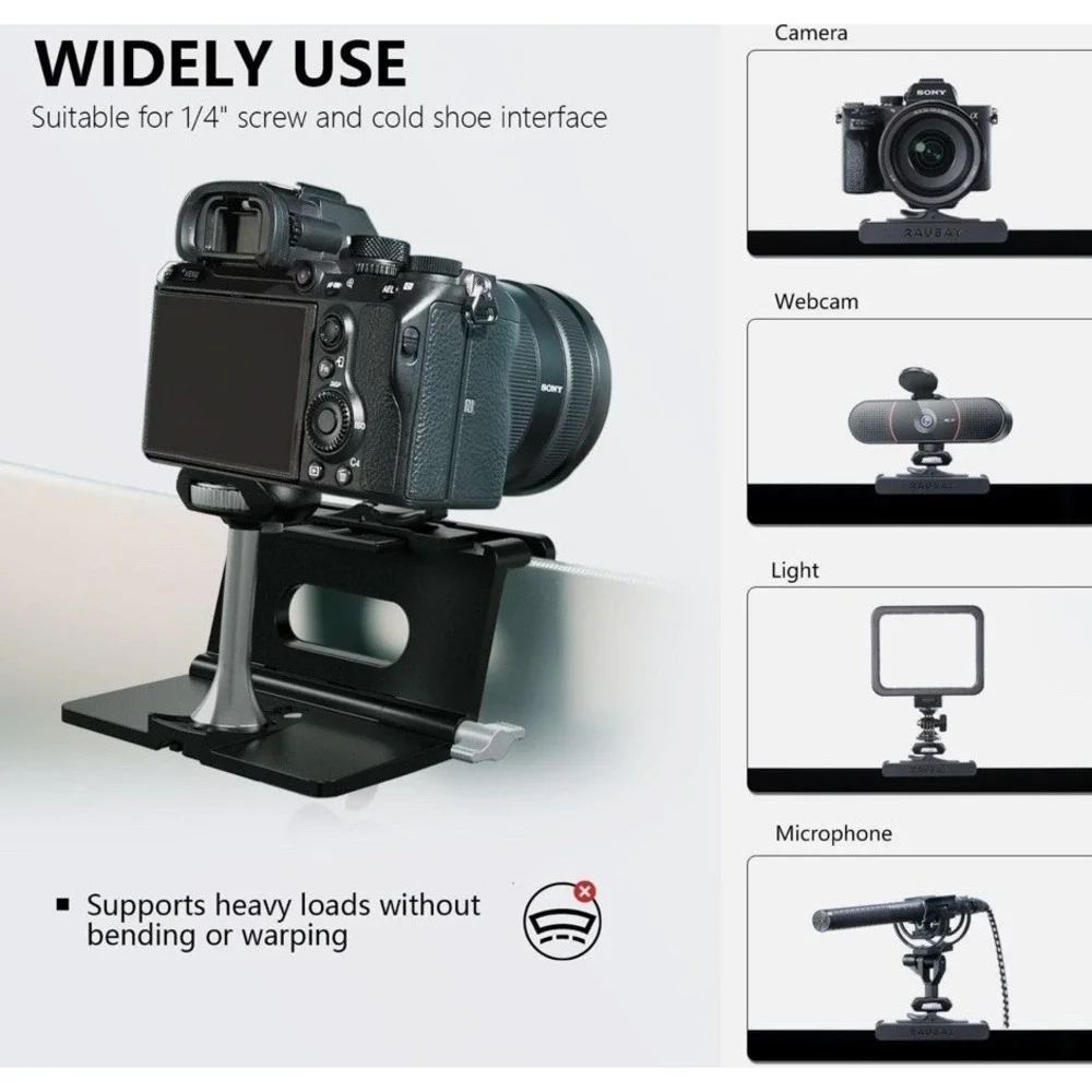 1 PC Monitor Camera Mount Stand Webcam Clamp 1/4 Inch Screw CM02 Max 1.4 In NIB